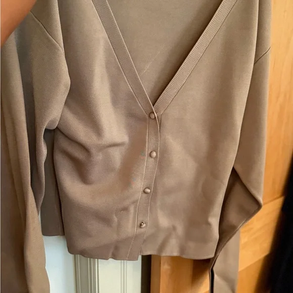 Nanushka Beige Knit Cardigan Top - Picture 1 of 4